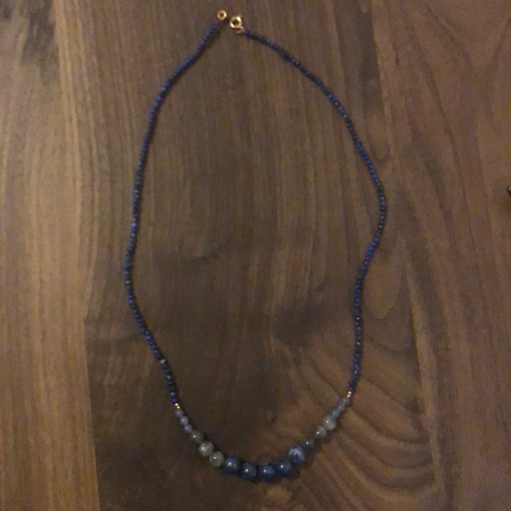 New Handmade Lapis & Labradorite Beaded Necklace